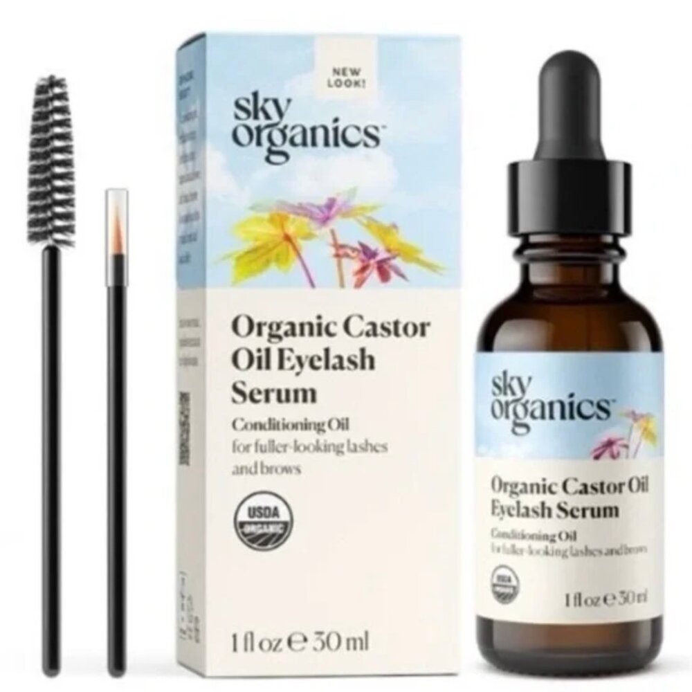 SKY ORGANICS CASTOR OIL  EYELASH SERUM AND BROWS NEW